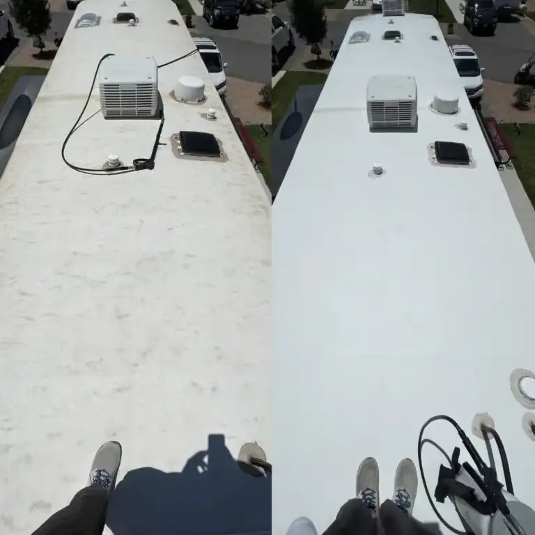 RV Roof Cleaning Before After