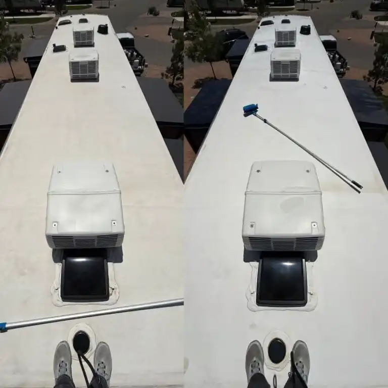 RV Roof Cleaning Before and After