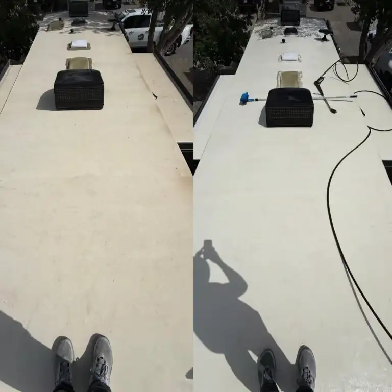 RV Roof Cleaning Before and After
